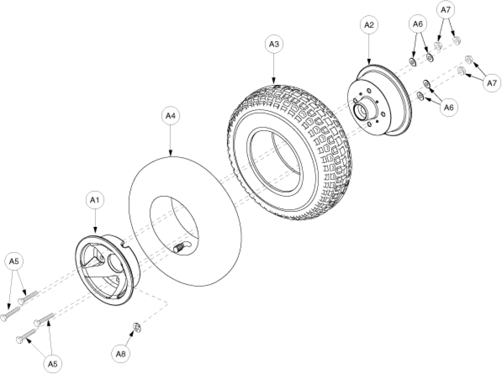 Wheel Assembly - Rear Pneumatic parts diagram