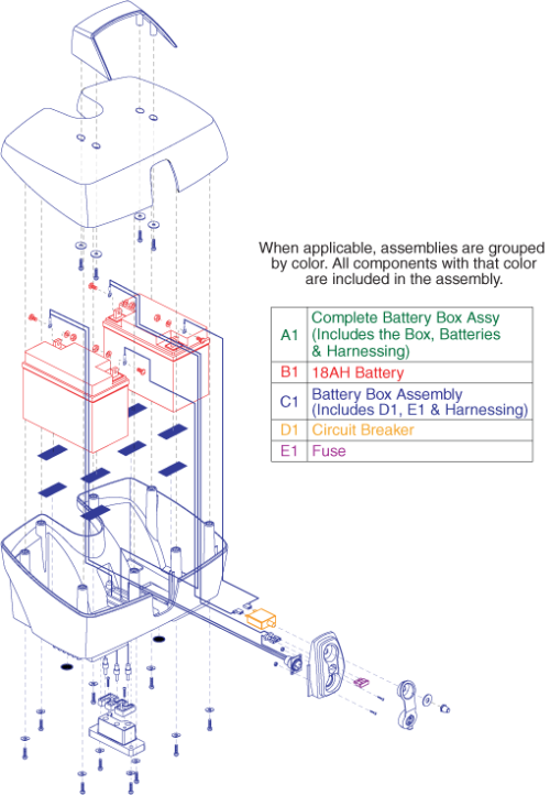 Battery Box, 18 Amp parts diagram