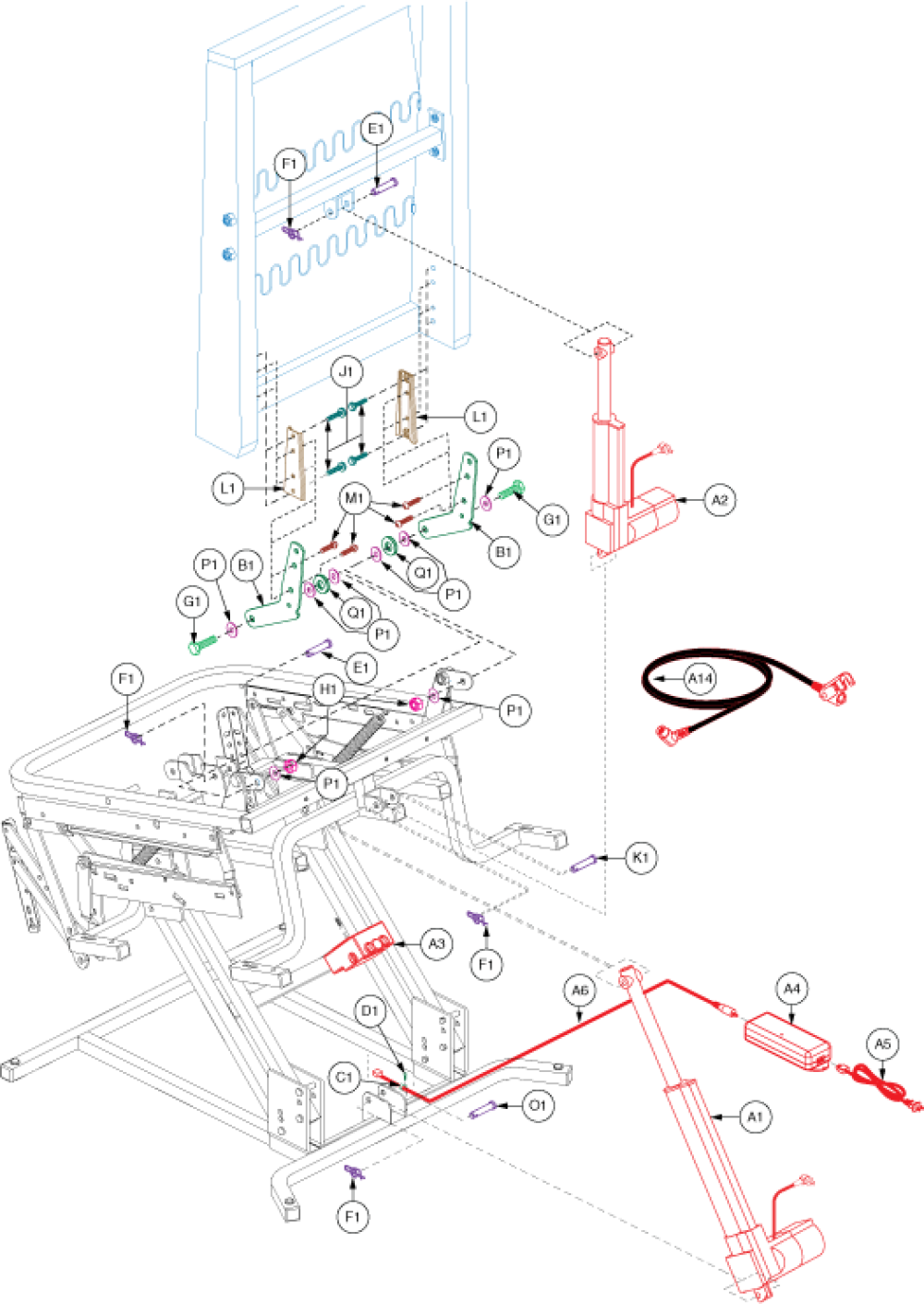Motor Assembly - Sr525 Upgrade parts diagram