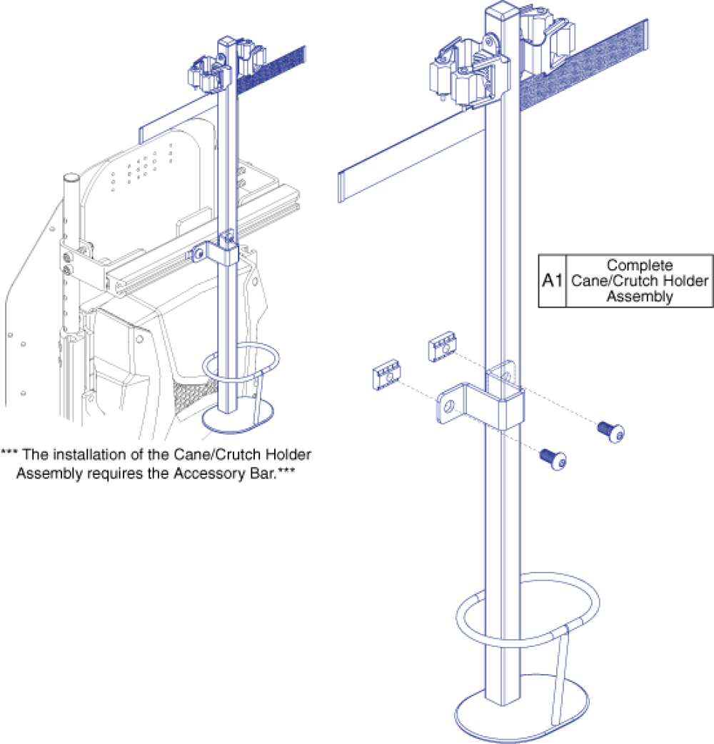 Tb3 Cane/crutch Holder Assembly parts diagram