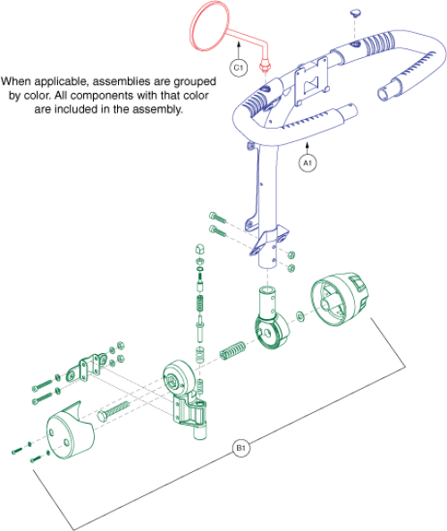 Frame Assembly - Tiller, Us parts diagram
