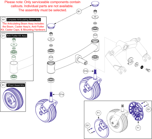 Articulating Beam Assy parts diagram
