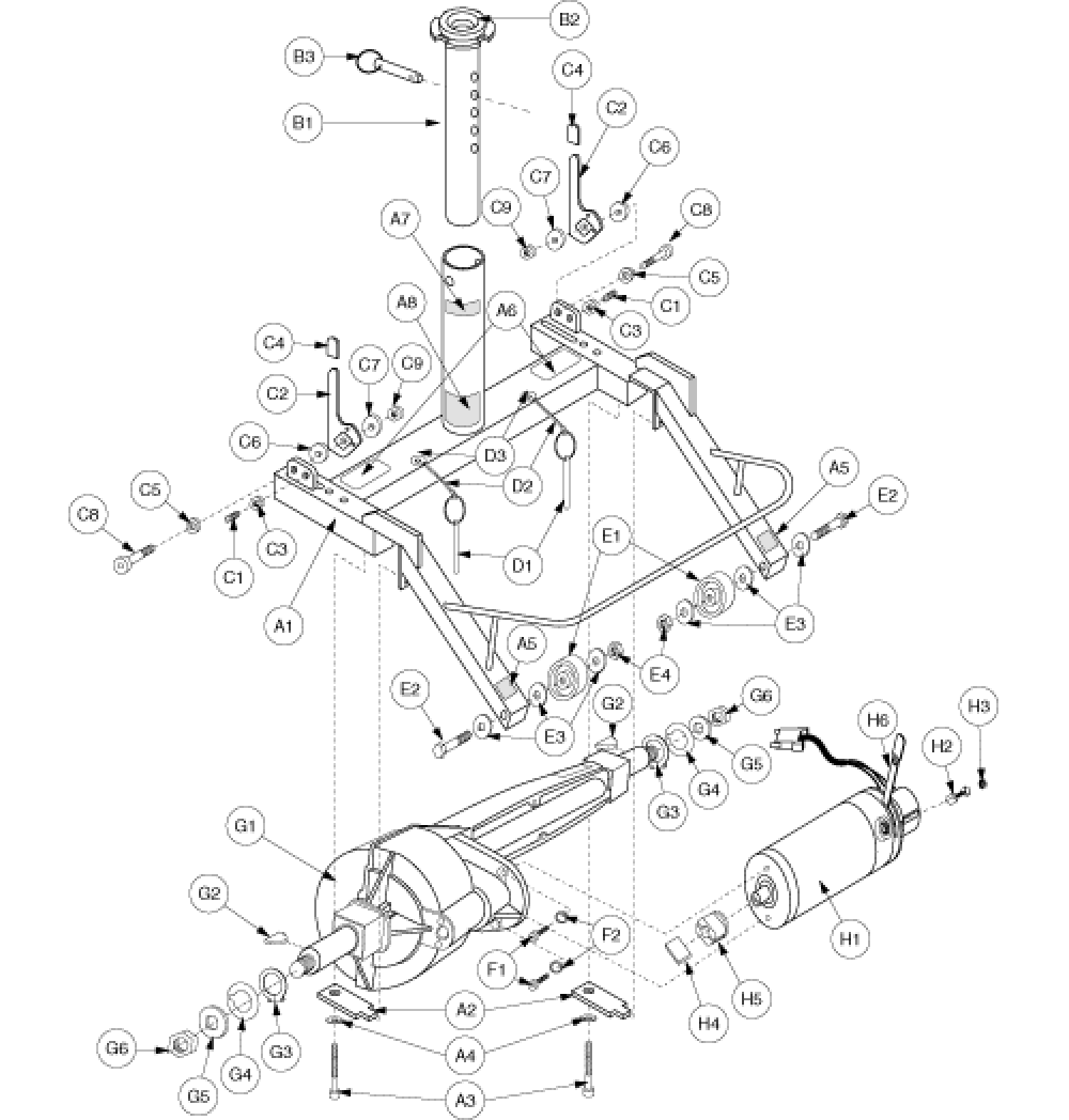 Frame Assembly - Rear parts diagram