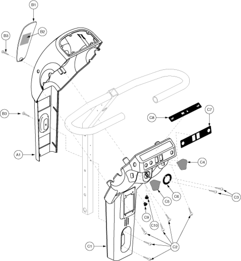 Shroud Assembly - Tiller Gen. 1 parts diagram