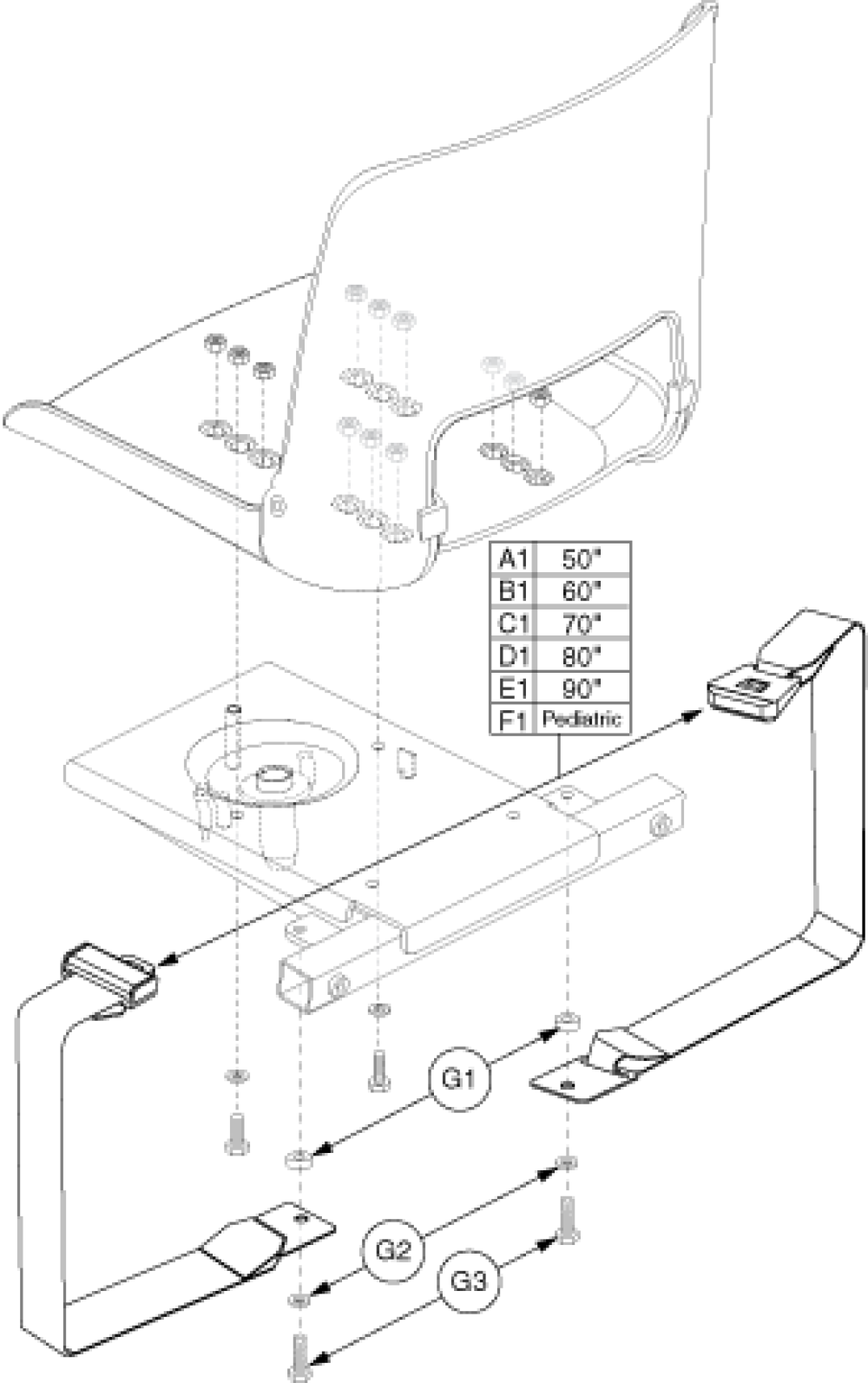 Lap Belt Assembly - Molded Plastic Seat parts diagram