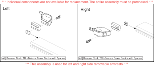 Recline Armrest Assembly - Waterfall Armrest Receiver parts diagram