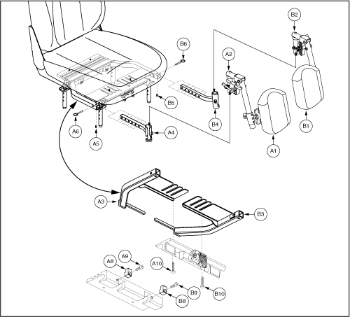 Style #12 Elrs W/residual Limb Supports, Universal Seat parts diagram
