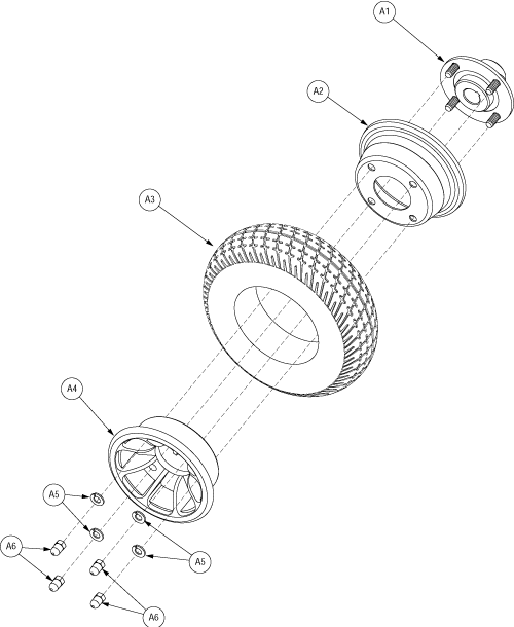 Wheel Assembly - Rear Flat-free parts diagram