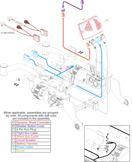 Electronics Assembly - Dynamic parts diagram