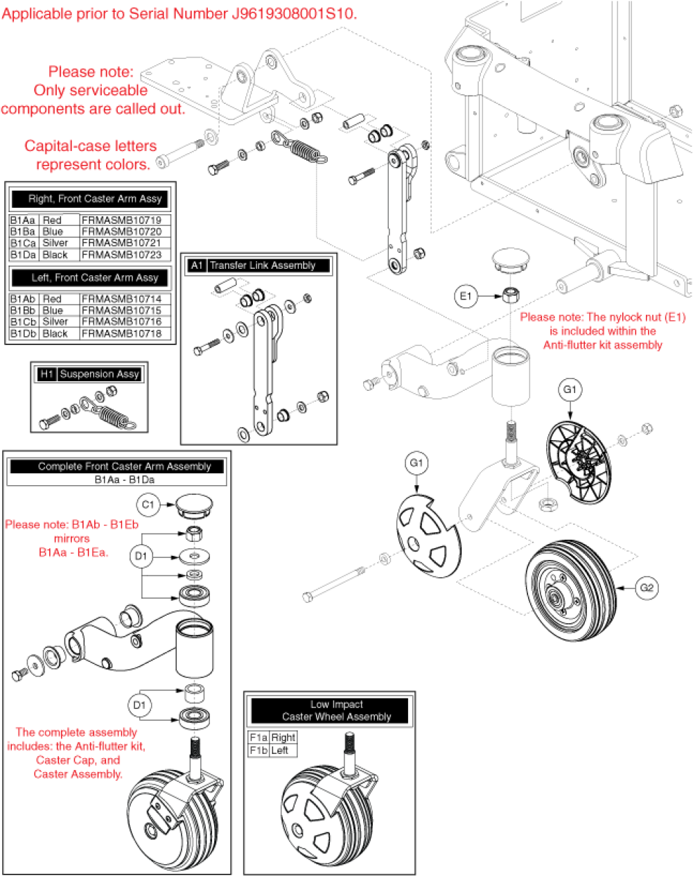 Anti-tip Assembly - Version 2 parts diagram