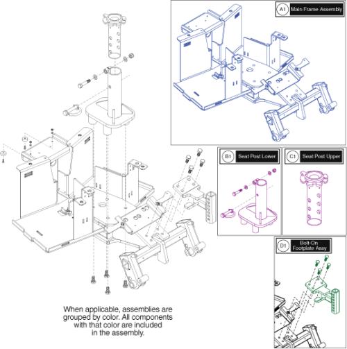 Main Frame Assembly - Jazzy Select 6 2.0 parts diagram