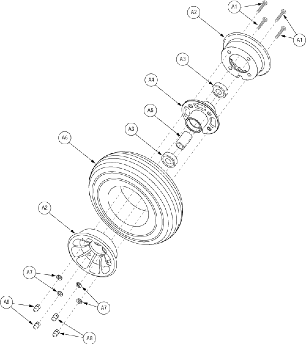 Wheel Assembly - Front 3-wheel parts diagram