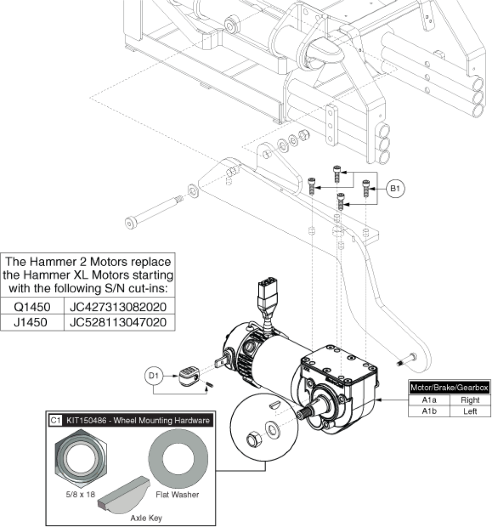 J/q 1450, Hammer 2 Motor Assembly, Q-logic parts diagram