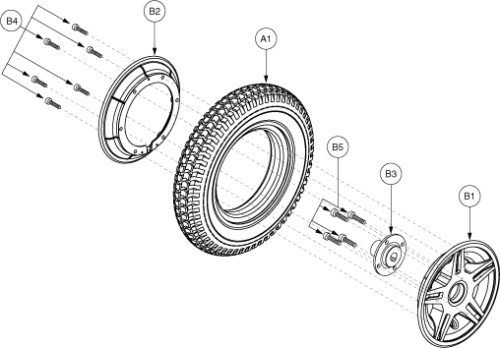 Wheel Assembly - Star Rim, Flat-free, Generation 2 parts diagram