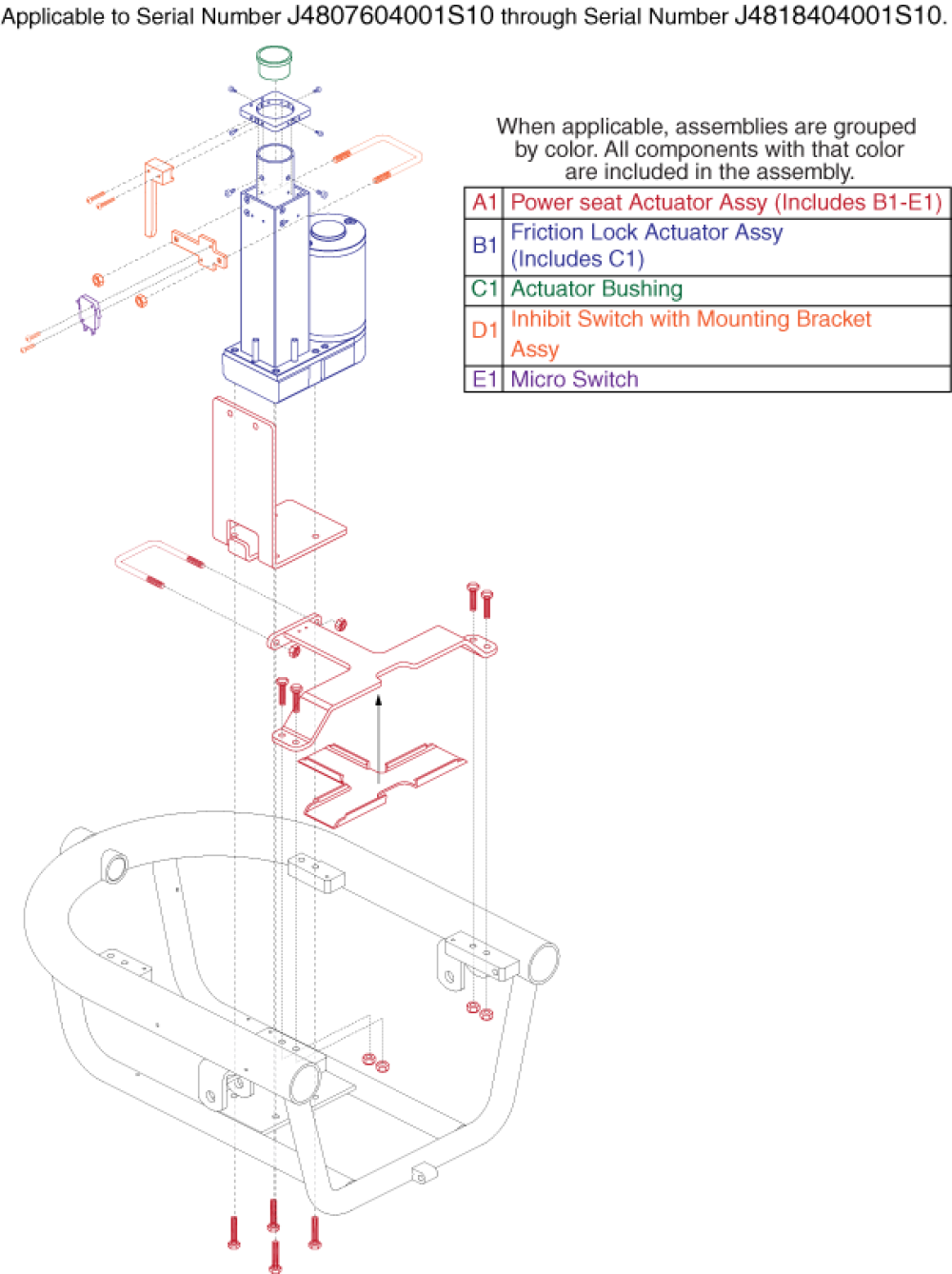 Power Seat Actuator - Gen 2 parts diagram