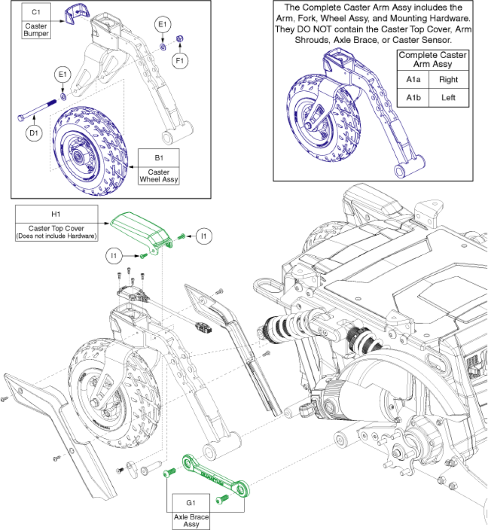 4front Rear Caster Arm Assy parts diagram