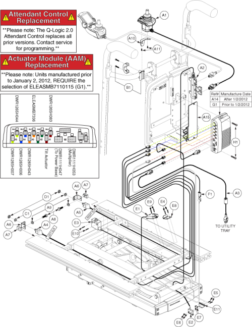 Eleasmb6103 - Lift, Tilt, Ind Legs, Joystick, Att Control parts diagram
