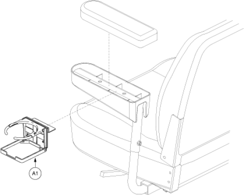 Cup Holder - Style B, Power Chair parts diagram