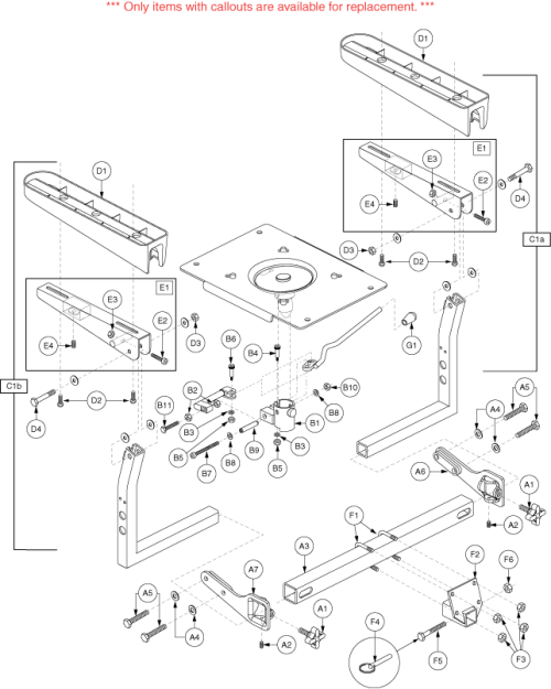 Seat Frame Pinchless 5160 parts diagram