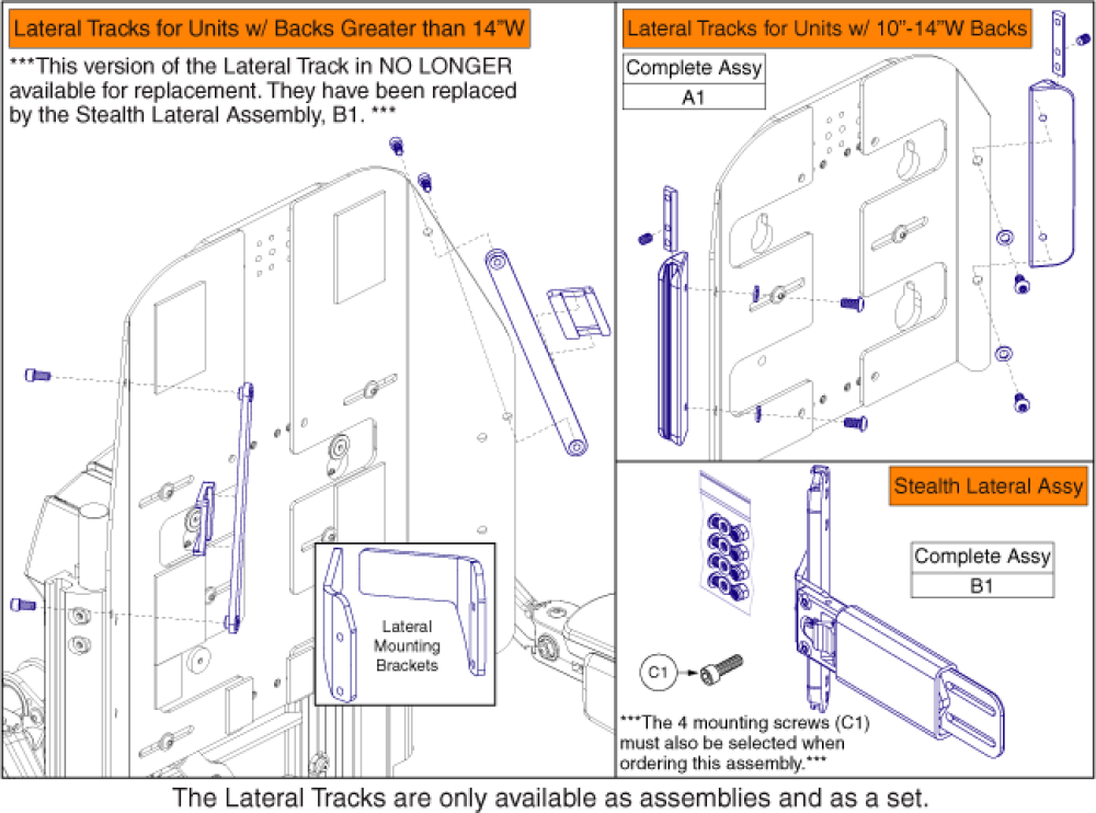 Tb3 Lateral Mounting Tracks parts diagram