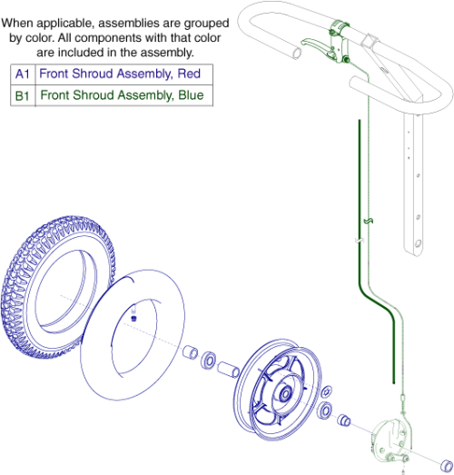 Wheel Assembly - Front Pneu. W/handbrake Gen. 2 parts diagram