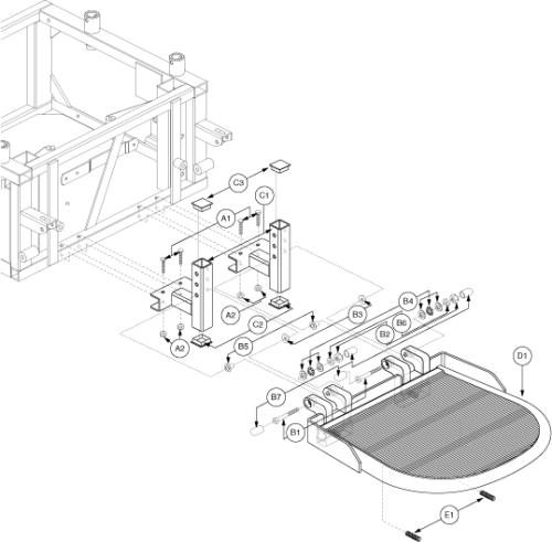 Footrest Assembly - Option Footplate, 17