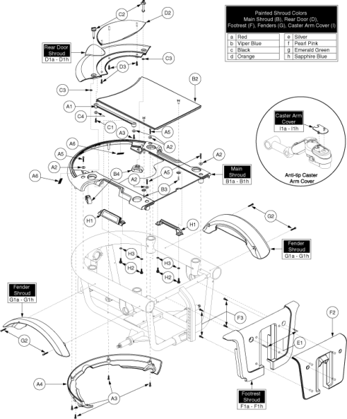 Shroud Assembly - Twist Lock, Off-board parts diagram