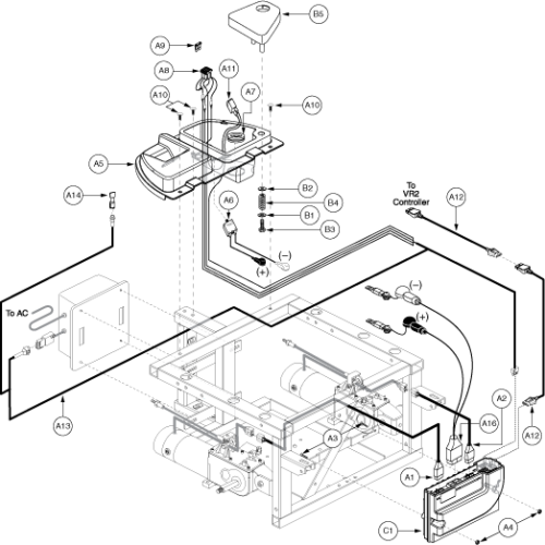 Utility Tray Assembly - Vr2, Tilt Thru Toggle, Onboard parts diagram