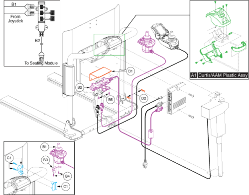 Table - Am1/ Am2 Attendant Control And Recline Plastics parts diagram