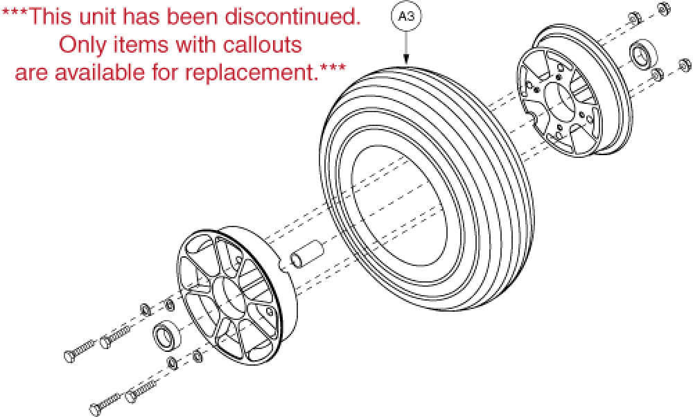 Wheel Assembly - Front Flat-free (4-whl) parts diagram