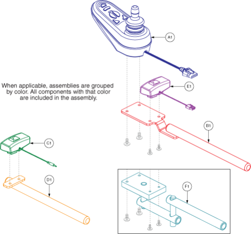 Joystick Controller, Actuator Switch & Light Switch parts diagram