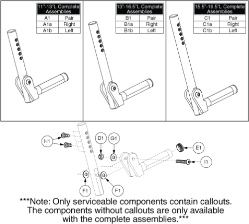 Angle Adjustable Lowers - Style # 8 S/a, Short parts diagram