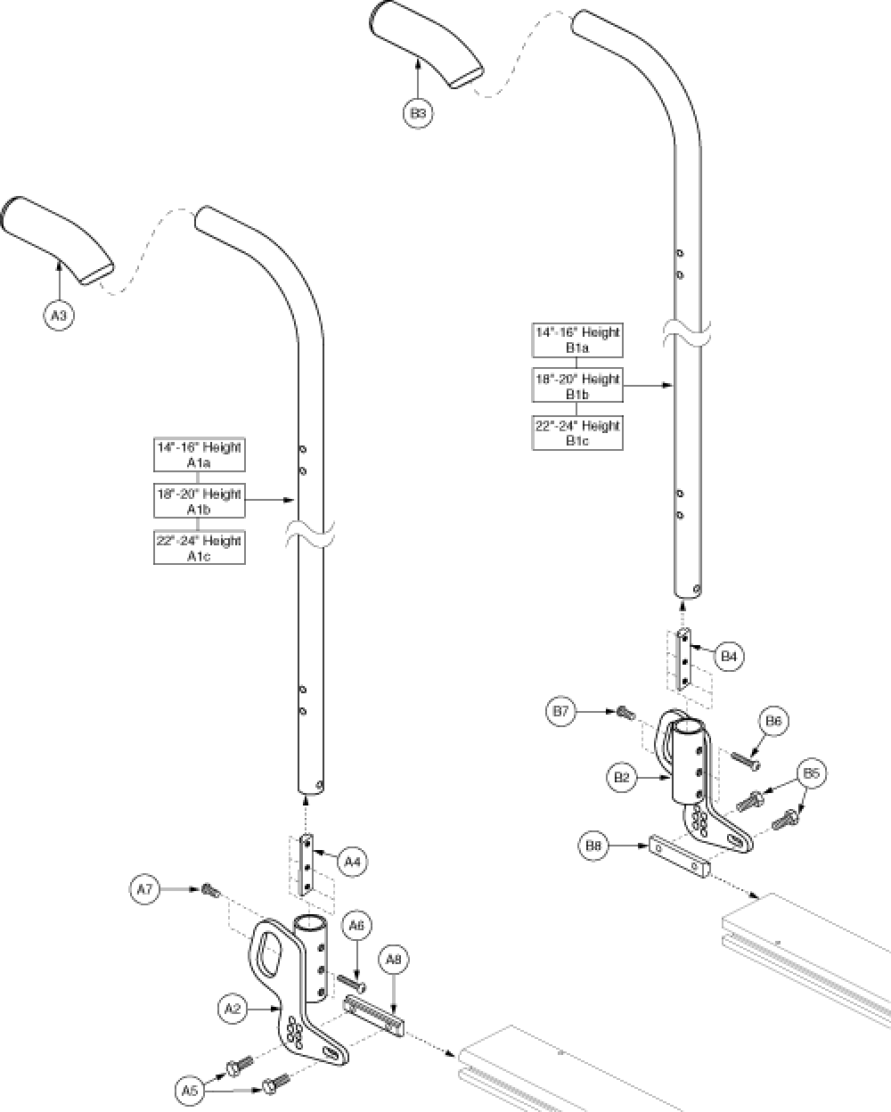 Back Cane Assembly, Textured parts diagram