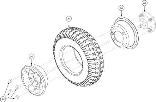 Wheel Assembly - Rear, Gray parts diagram