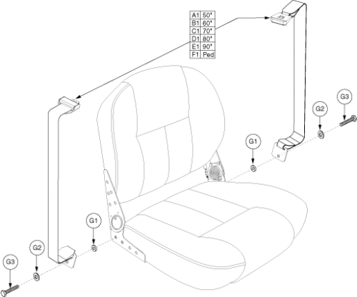 Lap Belt Assembly - Pinchless Hinge parts diagram