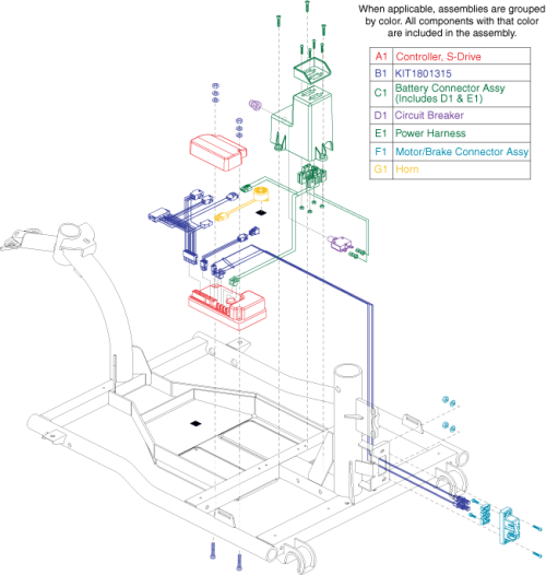Electronics Assembly - S-drive parts diagram
