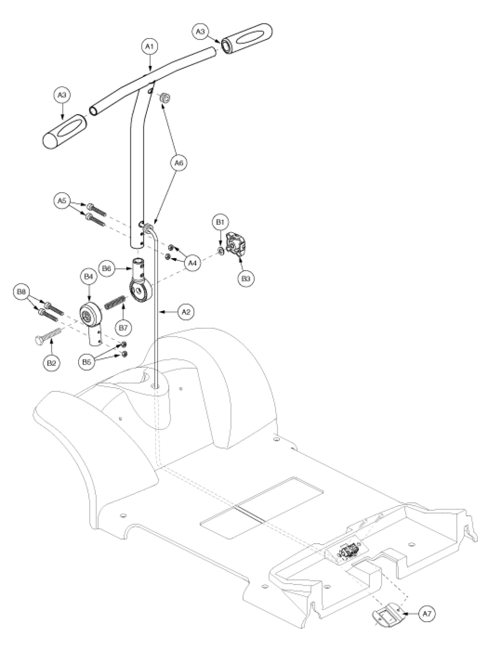 Frame Assembly - Tiller (4-whl) parts diagram