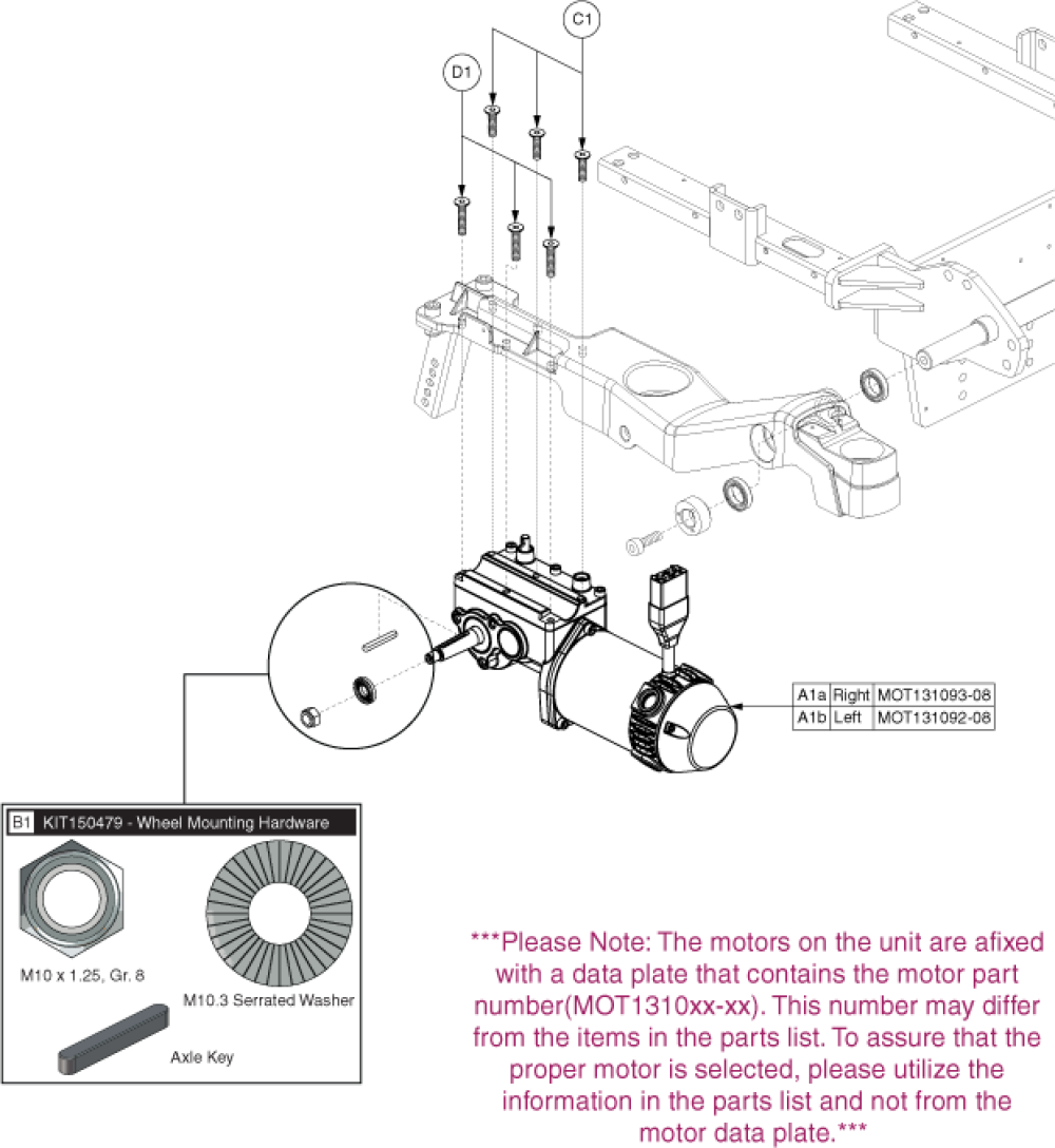 Motor Assy - I-song, Curtis, 8 Mph parts diagram