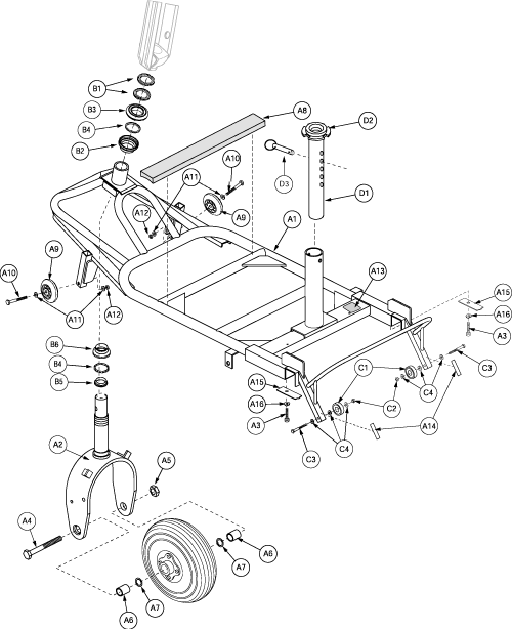 Frame Assembly - 3 Wheel parts diagram