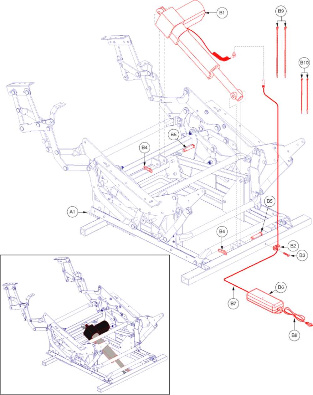 Motor Assembly -wallhugger-lc805 parts diagram