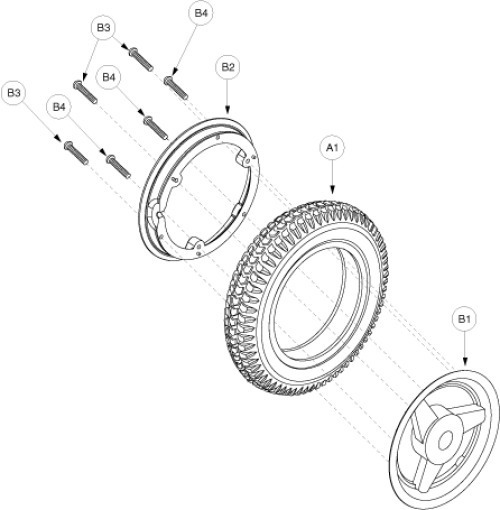Wheel Assemblies - Flat-free parts diagram
