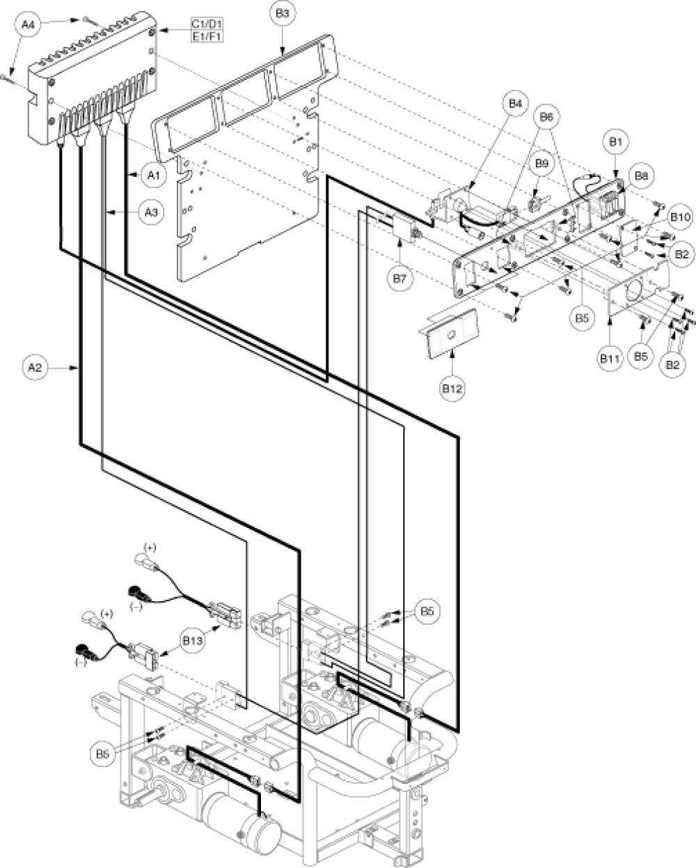 Utility Tray Assembly - Remote Plus, Off-board parts diagram
