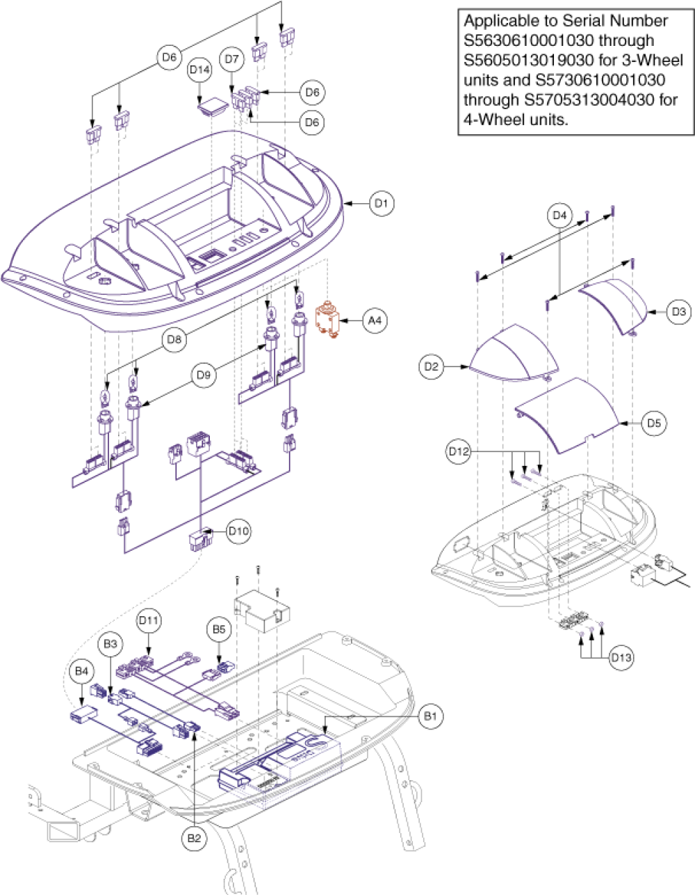 Electronics Assembly - Rear, (v 3 - Part 2) parts diagram