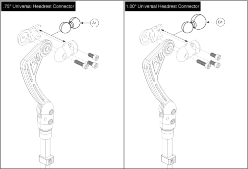 Tru-comfort Universal Headrest Mounting Connectors parts diagram