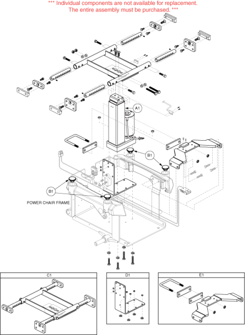 Recline Power Seat (3) - Quantum 6000 18-24 Tapered Head parts diagram