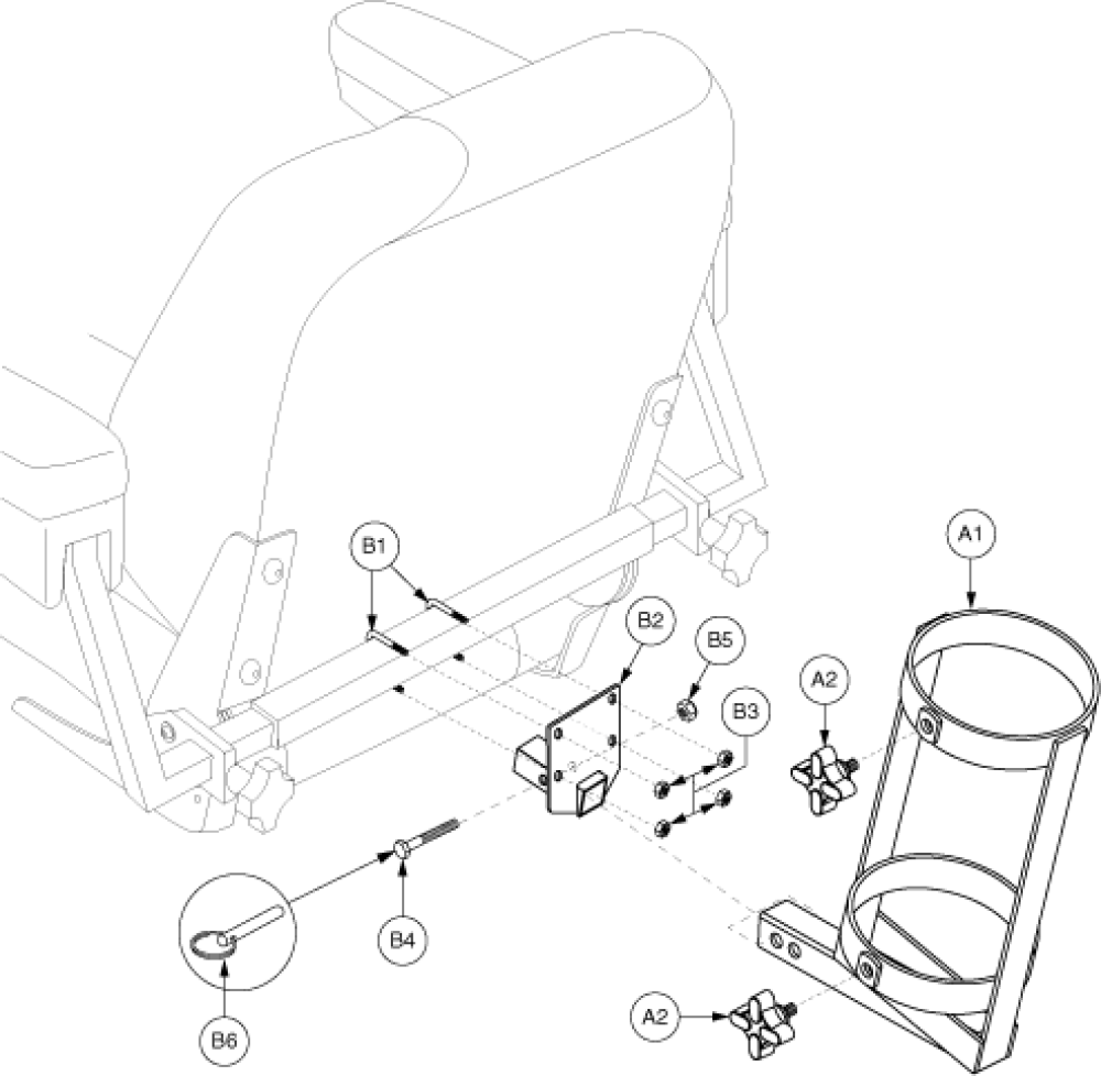 Oxygen Holder - Pinchless Hinge, Medium Back Seat parts diagram