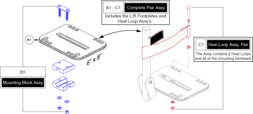 Angle Adjustable Footplate - 6x8, Style #8 S/a parts diagram