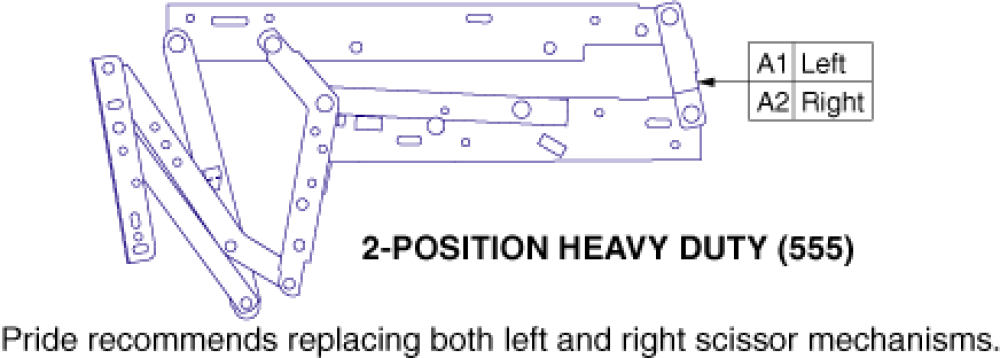 Scissor Mechanisms - 2-position Heavy Duty (555) parts diagram