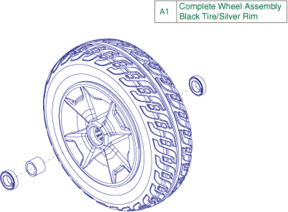 Wheel Assembly - Front, Black Pufoam parts diagram