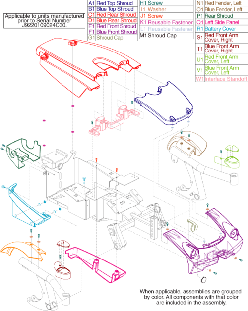 Shroud Assembly Gen. 1 parts diagram